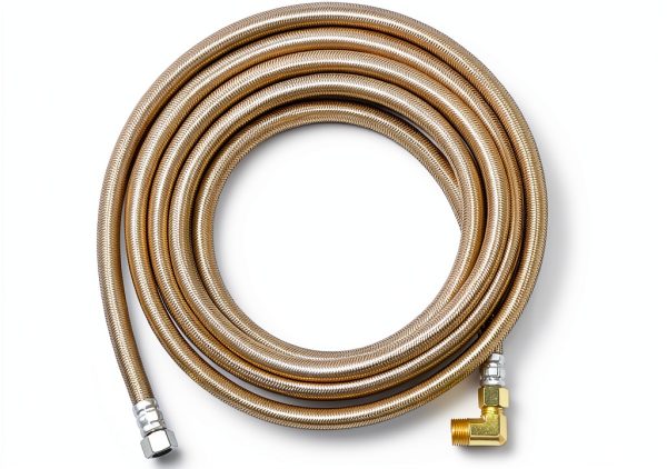 Shark Premium 10 FT Stainless Steel Dishwasher Hose - Burst Proof Water Supply Line 3/8" MIP Elbow - 10 Year Warranty-0