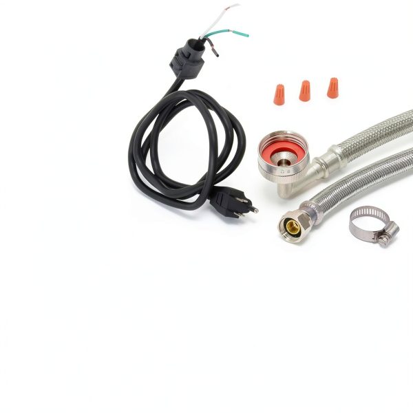 Eastman Quick-Connect Dishwasher Installation Kit, 6 Foot Supply Line, 3/8 Inch Compression x 3/4 Inch FHT, 3-Prong Straight Power Cord, Braided Stainless Steel Dishwasher Connectors, 41140-1
